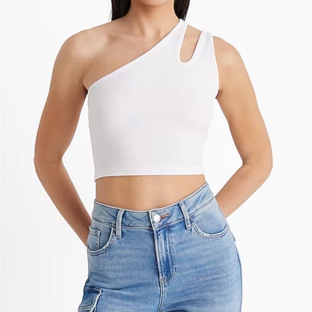 Express One Shoulder Cropped Tank Top